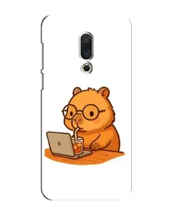 Чехол для Meizu 15 Plus с картинкой «Капибара с ноутбуком»