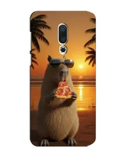 Чехол для Meizu 15 Plus с картинкой «Капибара с пиццей»