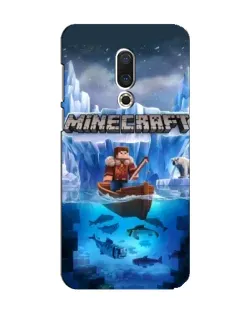 Чехол для Meizu 15 с картинкой «Minecraft ледяной мир»