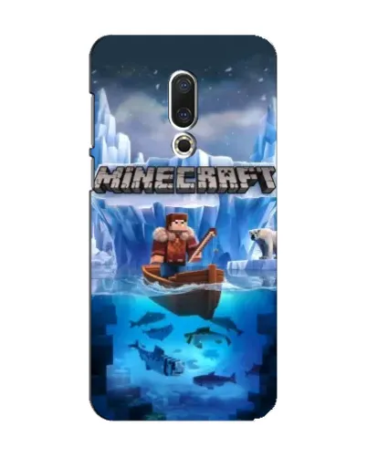 Чехол для Meizu 15 с картинкой «Minecraft ледяной мир»