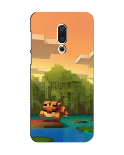 Чехол для Meizu 15 с картинкой «Майнкрафт закат солнца»