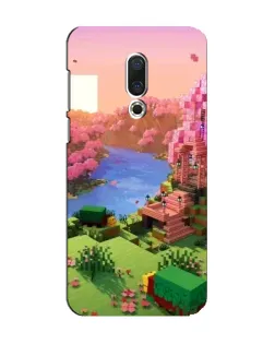 Чехол для Meizu 15 с картинкой «Розовое дерево Minecraft»