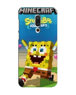 Чехол для Meizu 15 с картинкой «Губка Боб Minecraft»