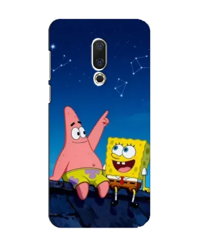 Чехол для Meizu 15 с картинкой «Губка Боб и Патрик ночью»