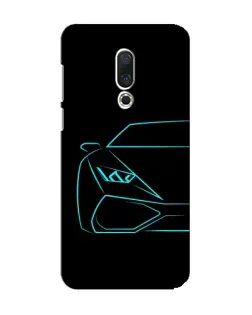 Чехол для Meizu 15 с картинкой «Голубой силуэт Lamborghini»
