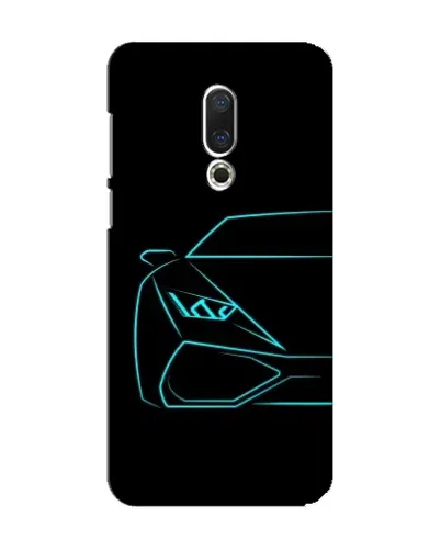 Чехол для Meizu 15 с картинкой «Голубой силуэт Lamborghini»