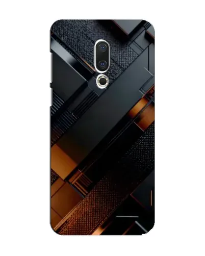 Чохол для Meizu 15 з картинкою «Чорні геометричні блоки»