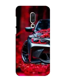 Чехол для Meizu 16 Plus с картинкой «Спортивная BMW и цветы»