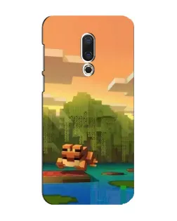 Чохол для Meizu 16 Plus з картинкою «Майнкрафт захід сонця»