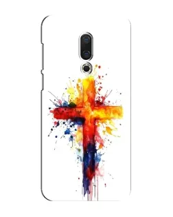 Чехол для Meizu 16 Plus с картинкой «Акварельный крест»