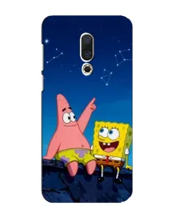 Чохол для Meizu 16 Plus з картинкою «Губка Боб та Патрік вночі»