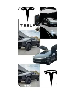 Чехол для Meizu 16 Plus с картинкой «Коллаж Cybertruck Tesla»
