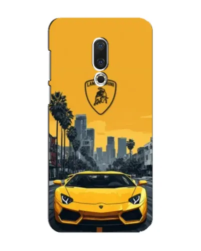 Чехол для Meizu 16 Plus с картинкой «Желтый Lamborghini город»
