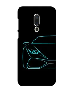 Чехол для Meizu 16 Plus с картинкой «Голубой силуэт Lamborghini»