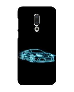 Чехол для Meizu 16 Plus с картинкой «Неоновый контур Lamborghini»