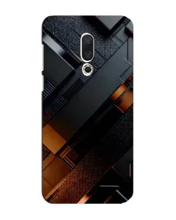 Чохол для Meizu 16 Plus з картинкою «Чорні геометричні блоки»