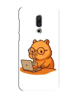 Чехол для Meizu 16 Plus с картинкой «Капибара с ноутбуком»
