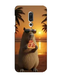 Чехол для Meizu 16 Plus с картинкой «Капибара с пиццей»