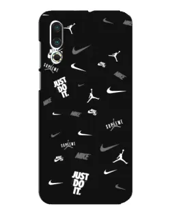 Чехол для Meizu 16s с картинкой «Nike Black Pattern» Чехол для Meizu 16s с картинкой «Nike Black Pattern»