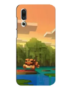 Чохол для Meizu 16s з картинкою «Майнкрафт захід сонця»
