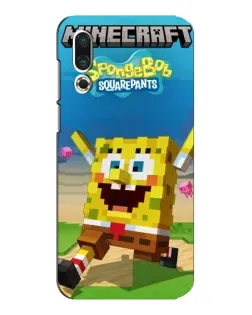 Чохол для Meizu 16s з картинкою «Губка Боб Minecraft»