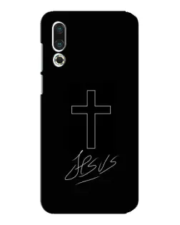 Чехол для Meizu 16s с картинкой «Графический крест Jesus»