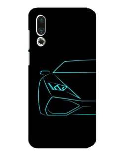 Чехол для Meizu 16s с картинкой «Голубой силуэт Lamborghini»