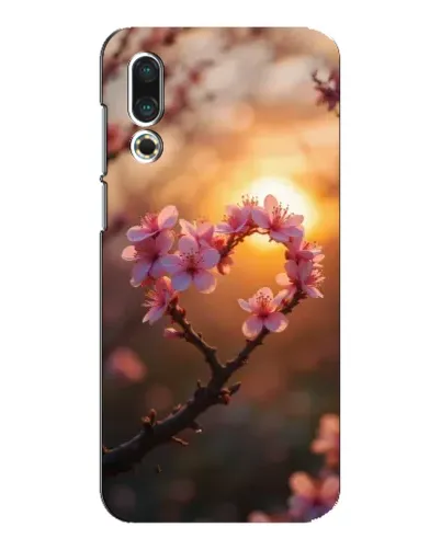 Чехол для Meizu 16s с картинкой «Розовый цвет сердце на фоне заката» Чехол для Meizu 16s с картинкой «Розовый цвет сердце на фоне заката»