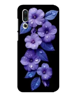 Чехол для Meizu 16s с картинкой «Фиолетовые цветы с росою»