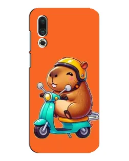 Чехол для Meizu 16s с картинкой «Капибара на скутере»