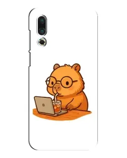 Чехол для Meizu 16s с картинкой «Капибара с ноутбуком»