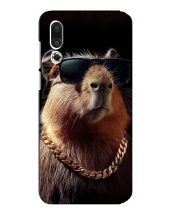 Чехол для Meizu 16s с картинкой «Капибара золотая цепь»