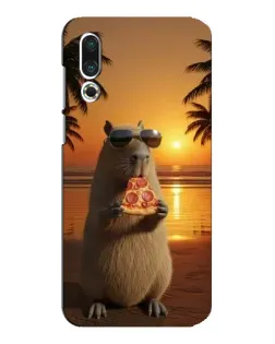 Чехол для Meizu 16s с картинкой «Капибара с пиццей»