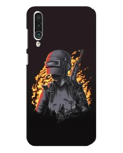 Чехол для Meizu 16xs с картинкой «PUBG — огненный силуэт»