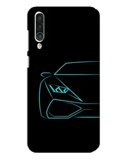 Чохол для Meizu 16xs з картинкою «Блакитний силует Lamborghini»