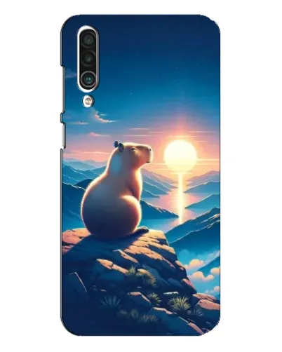Чехол для Meizu 16xs с картинкой «Закат солнца с капибарой»