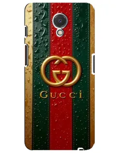 Чехол для Meizu M6s с картинкой «Gucci — фирменная полоса и золото»