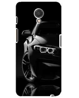 Чехол для Meizu M6s с картинкой «Черная BMW — профиль»