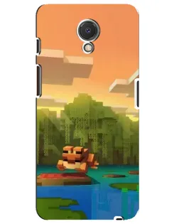 Чохол для Meizu M6s з картинкою «Майнкрафт захід сонця»