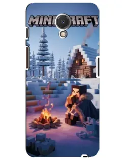 Чохол для Meizu M6s з картинкою «Зимовий Minecraft»