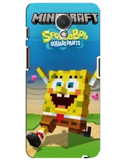 Чохол для Meizu M6s з картинкою «Губка Боб Minecraft»