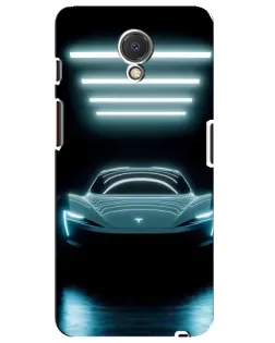 Чехол для Meizu M6s с картинкой «Tesla в неоне»