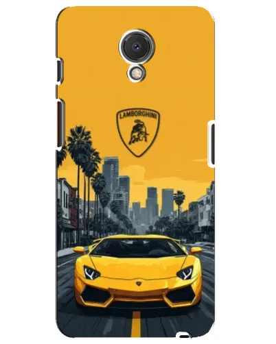 Чехол для Meizu M6s с картинкой «Желтый Lamborghini город»