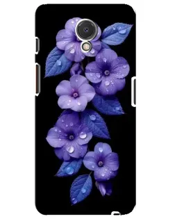 Чехол для Meizu M6s с картинкой «Фиолетовые цветы с росою»
