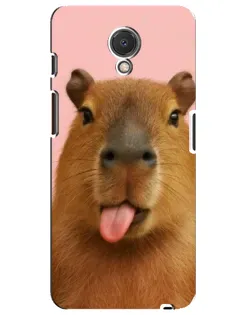 Чехол для Meizu M6s с картинкой «Капибара с языком»