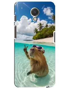 Чехол для Meizu M6s с картинкой «Капибара на море»