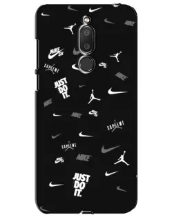 Чехол для Meizu M6T (Meilan 6T) с картинкой «Nike Black Pattern»