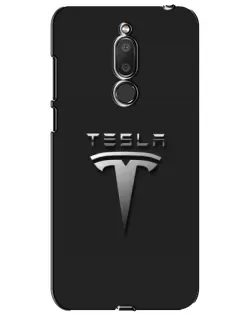 Чехол для Meizu M6T (Meilan 6T) с картинкой «Стальной логотип Tesla»