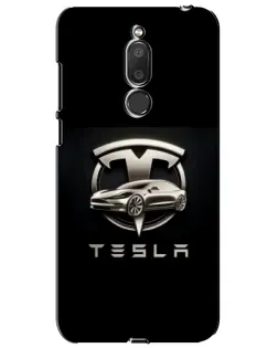 Чехол для Meizu M6T (Meilan 6T) с картинкой «Tesla — серебристое авто»
