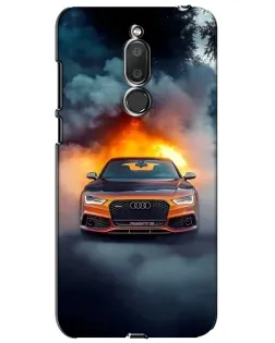 Чехол для Meizu M6T (Meilan 6T) с картинкой «Audi в огненном дыму»